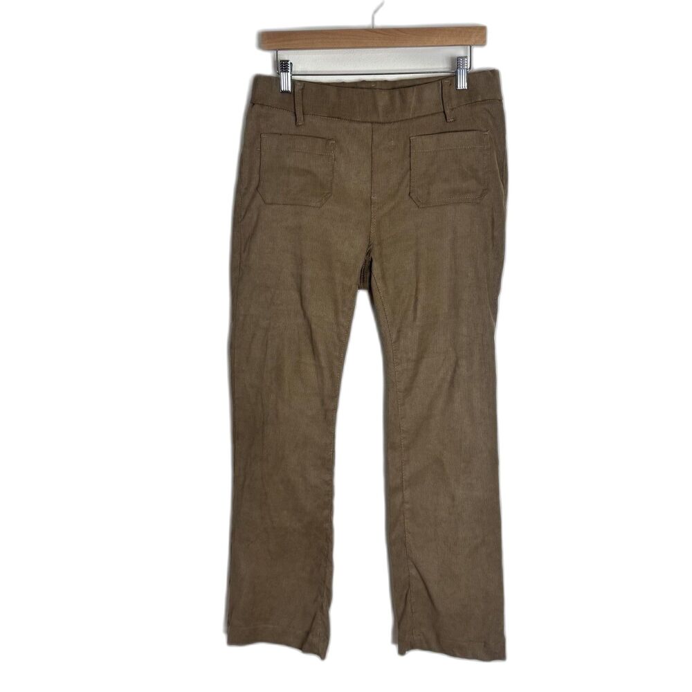 Flog Pants Womens 30 Brown Corduroy‎ Pull On Elastic Waist Straight Leg Casual